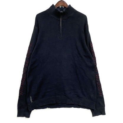 【中古品】【メンズ】 HARLEY-DAVIDSON ハーレーダビッドソン HALF ZIP KNIT SWEATER ハーフジップ ニット セーター トップス 146-260426-kh-13-izu サイズ：L カラー：ブラック 万代Net店