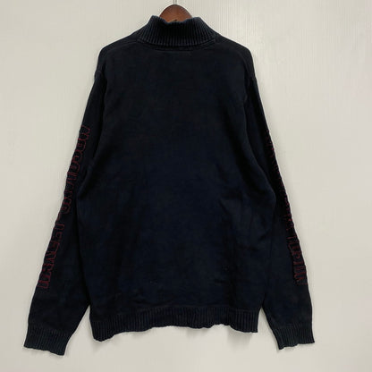 【中古品】【メンズ】 HARLEY-DAVIDSON ハーレーダビッドソン HALF ZIP KNIT SWEATER ハーフジップ ニット セーター トップス 146-260426-kh-13-izu サイズ：L カラー：ブラック 万代Net店