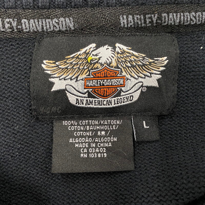 【中古品】【メンズ】 HARLEY-DAVIDSON ハーレーダビッドソン HALF ZIP KNIT SWEATER ハーフジップ ニット セーター トップス 146-260426-kh-13-izu サイズ：L カラー：ブラック 万代Net店