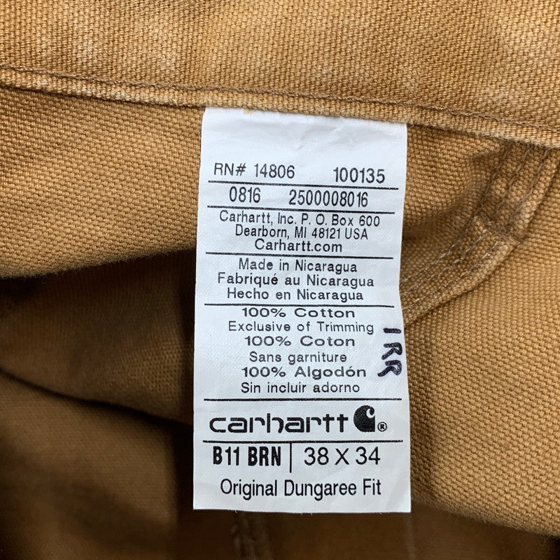 【中古品】【メンズ】 CARHARTT カーハート B11 BRN ニカラグア製 WASHED DUCK WORK PANTS ウォッシュド ダック ワークパンツ ボトムス 157-260429-kh-17-izu サイズ：38×34 カラー：ブラウン 万代Net店