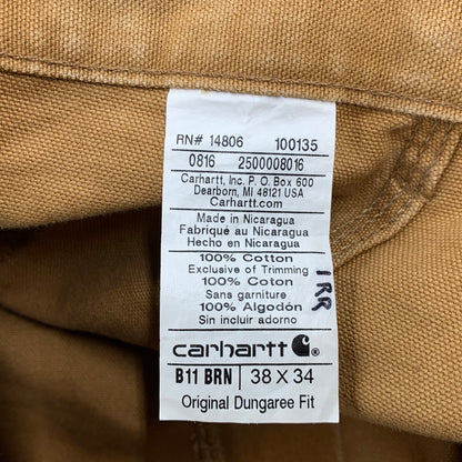 【中古品】【メンズ】 CARHARTT カーハート B11 BRN ニカラグア製 WASHED DUCK WORK PANTS ウォッシュド ダック ワークパンツ ボトムス 157-260429-kh-17-izu サイズ：38×34 カラー：ブラウン 万代Net店