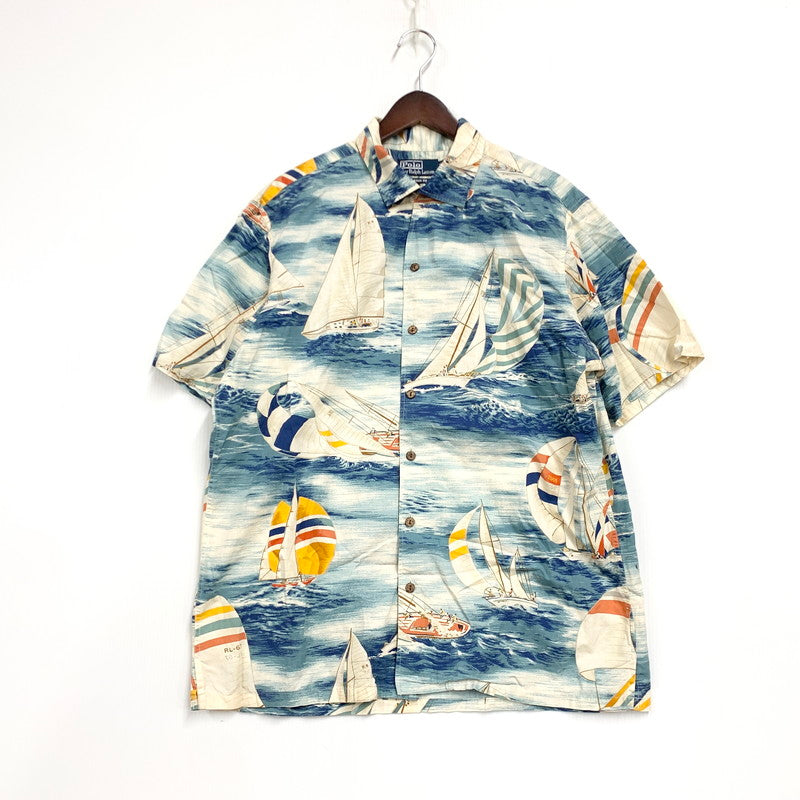 【中古品】【メンズ】 POLO by RALPH LAUREN ポロバイラルフローレン CLASSIC FIT クラシック フィット COTTON ALOHA SHIRT コットン アロハ シャツ トップス 半袖 146-260427-ya-03-izu サイズ：L カラー：マルチ 万代Net店