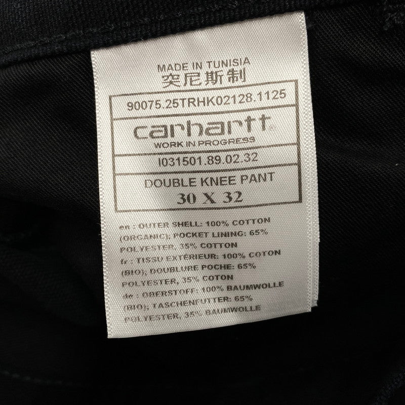 【中古美品】【メンズ】 CARHARTT WIP カーハート ダブリューアイピー DOUBLE KNEE PANT I031501 ダブルニーパンツ ズボン ボトムス 153-260427-ay-12-izu サイズ：30×32 カラー：BLACK RINSED 万代Net店