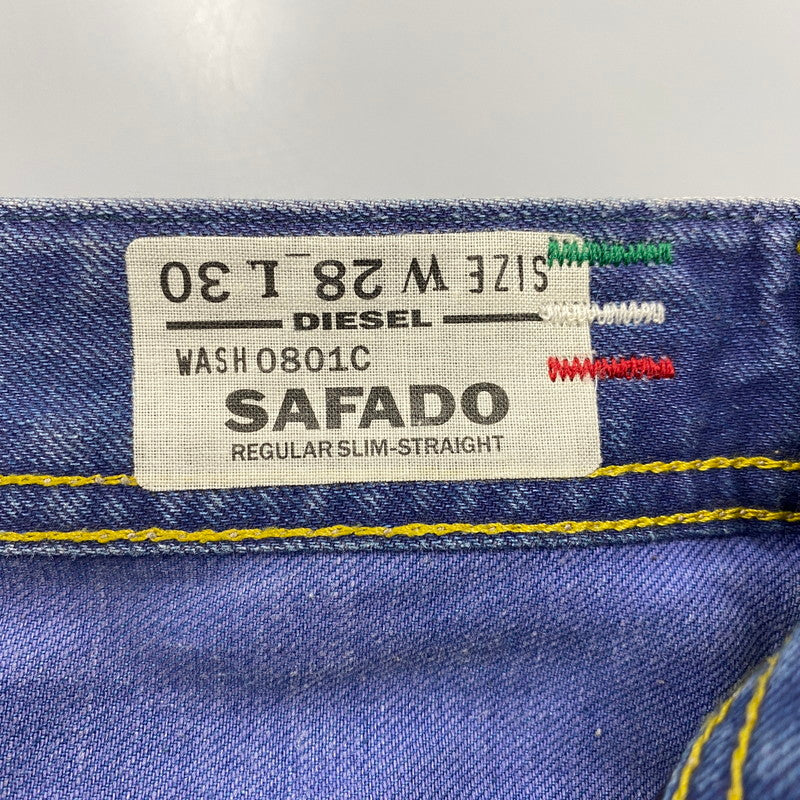 【中古品】【メンズ】 DIESEL ディーゼル SAFADO REGULAR SLIM STRAIGHT サファド レギュラー スリム ストレート ズボン ボトムス 152-260427-ya-13-izu サイズ：28×30 カラー：インディゴ 万代Net店