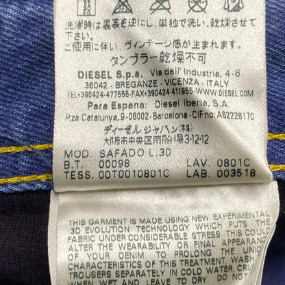 【中古品】【メンズ】 DIESEL ディーゼル SAFADO REGULAR SLIM STRAIGHT サファド レギュラー スリム ストレート ズボン ボトムス 152-260427-ya-13-izu サイズ：28×30 カラー：インディゴ 万代Net店