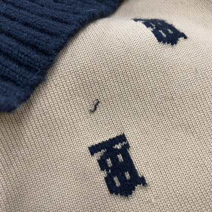 【中古品】【メンズ】 BURBERRY バーバリー 8021033 TB LOGO 総柄 CARDIGAN TBロゴ カーディガン トップス 141-260426-kh-03-izu サイズ：M カラー：ブラック×ベージュ 万代Net店