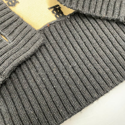 【中古品】【メンズ】 BURBERRY バーバリー 8021033 TB LOGO 総柄 CARDIGAN TBロゴ カーディガン トップス 141-260426-kh-03-izu サイズ：M カラー：ブラック×ベージュ 万代Net店