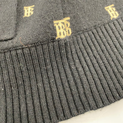 【中古品】【メンズ】 BURBERRY バーバリー 8021033 TB LOGO 総柄 CARDIGAN TBロゴ カーディガン トップス 141-260426-kh-03-izu サイズ：M カラー：ブラック×ベージュ 万代Net店