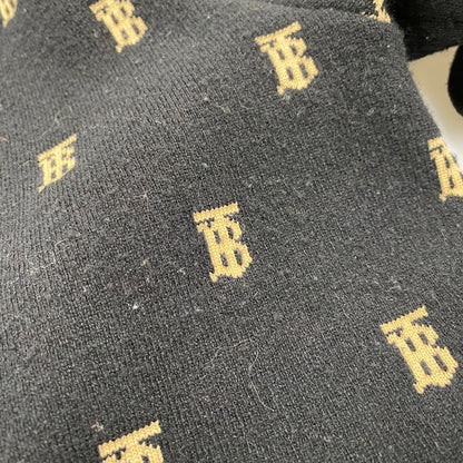 【中古品】【メンズ】 BURBERRY バーバリー 8021033 TB LOGO 総柄 CARDIGAN TBロゴ カーディガン トップス 141-260426-kh-03-izu サイズ：M カラー：ブラック×ベージュ 万代Net店