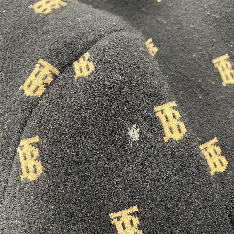 【中古品】【メンズ】 BURBERRY バーバリー 8021033 TB LOGO 総柄 CARDIGAN TBロゴ カーディガン トップス 141-260426-kh-03-izu サイズ：M カラー：ブラック×ベージュ 万代Net店