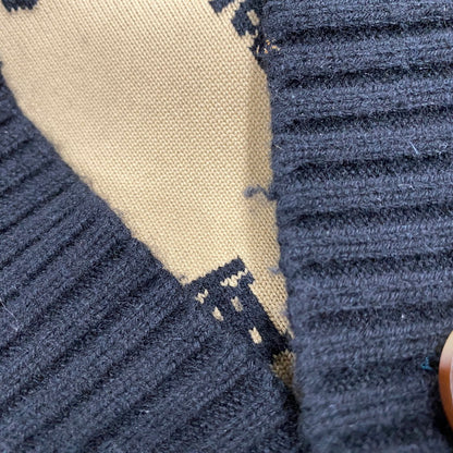【中古品】【メンズ】 BURBERRY バーバリー 8021033 TB LOGO 総柄 CARDIGAN TBロゴ カーディガン トップス 141-260426-kh-03-izu サイズ：M カラー：ブラック×ベージュ 万代Net店