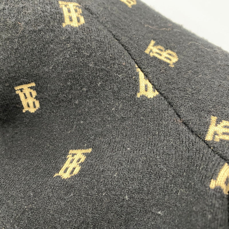 【中古品】【メンズ】 BURBERRY バーバリー 8021033 TB LOGO 総柄 CARDIGAN TBロゴ カーディガン トップス 141-260426-kh-03-izu サイズ：M カラー：ブラック×ベージュ 万代Net店