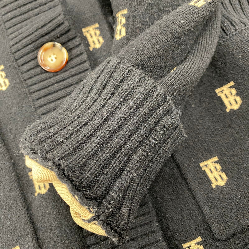【中古品】【メンズ】 BURBERRY バーバリー 8021033 TB LOGO 総柄 CARDIGAN TBロゴ カーディガン トップス 141-260426-kh-03-izu サイズ：M カラー：ブラック×ベージュ 万代Net店