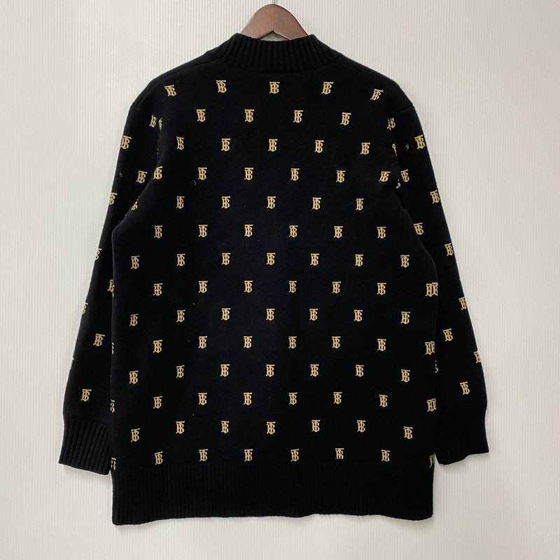 【中古品】【メンズ】 BURBERRY バーバリー 8021033 TB LOGO 総柄 CARDIGAN TBロゴ カーディガン トップス 141-260426-kh-03-izu サイズ：M カラー：ブラック×ベージュ 万代Net店