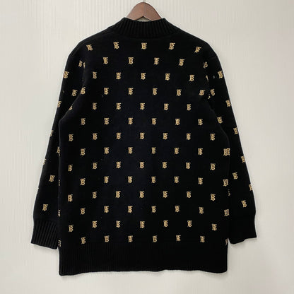 【中古品】【メンズ】 BURBERRY バーバリー 8021033 TB LOGO 総柄 CARDIGAN TBロゴ カーディガン トップス 141-260426-kh-03-izu サイズ：M カラー：ブラック×ベージュ 万代Net店