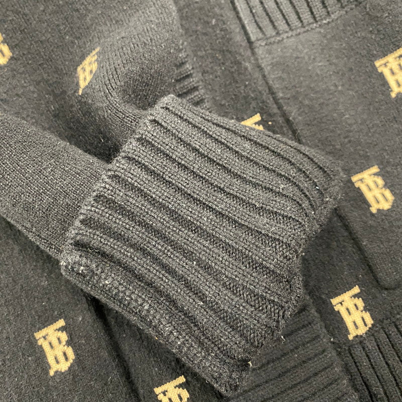【中古品】【メンズ】 BURBERRY バーバリー 8021033 TB LOGO 総柄 CARDIGAN TBロゴ カーディガン トップス 141-260426-kh-03-izu サイズ：M カラー：ブラック×ベージュ 万代Net店