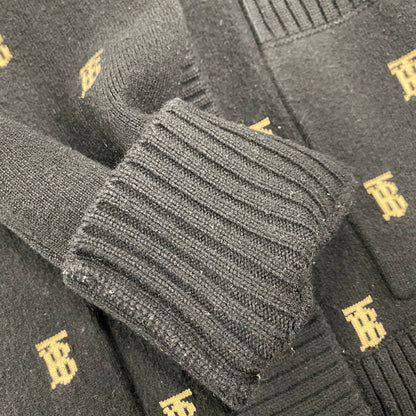 【中古品】【メンズ】 BURBERRY バーバリー 8021033 TB LOGO 総柄 CARDIGAN TBロゴ カーディガン トップス 141-260426-kh-03-izu サイズ：M カラー：ブラック×ベージュ 万代Net店