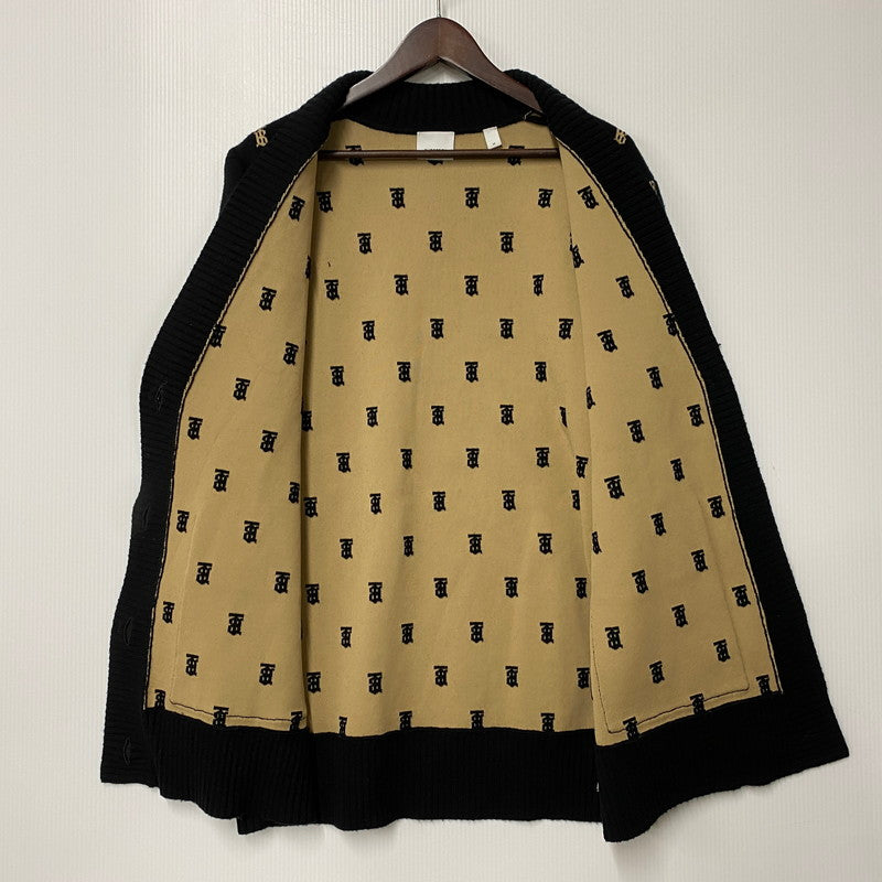 【中古品】【メンズ】 BURBERRY バーバリー 8021033 TB LOGO 総柄 CARDIGAN TBロゴ カーディガン トップス 141-260426-kh-03-izu サイズ：M カラー：ブラック×ベージュ 万代Net店
