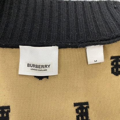 【中古品】【メンズ】 BURBERRY バーバリー 8021033 TB LOGO 総柄 CARDIGAN TBロゴ カーディガン トップス 141-260426-kh-03-izu サイズ：M カラー：ブラック×ベージュ 万代Net店
