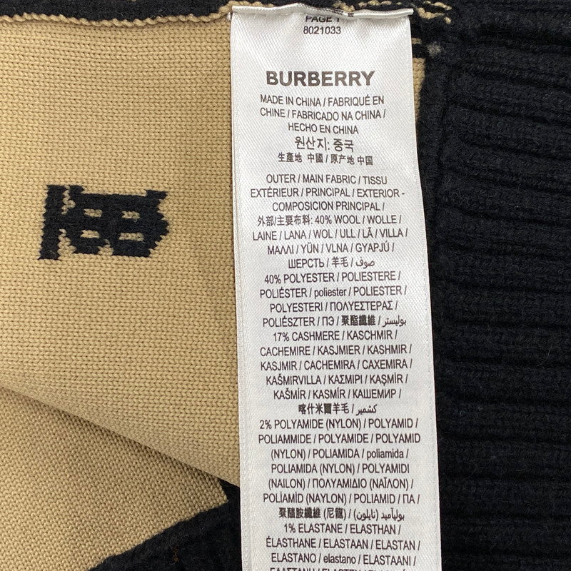【中古品】【メンズ】 BURBERRY バーバリー 8021033 TB LOGO 総柄 CARDIGAN TBロゴ カーディガン トップス 141-260426-kh-03-izu サイズ：M カラー：ブラック×ベージュ 万代Net店