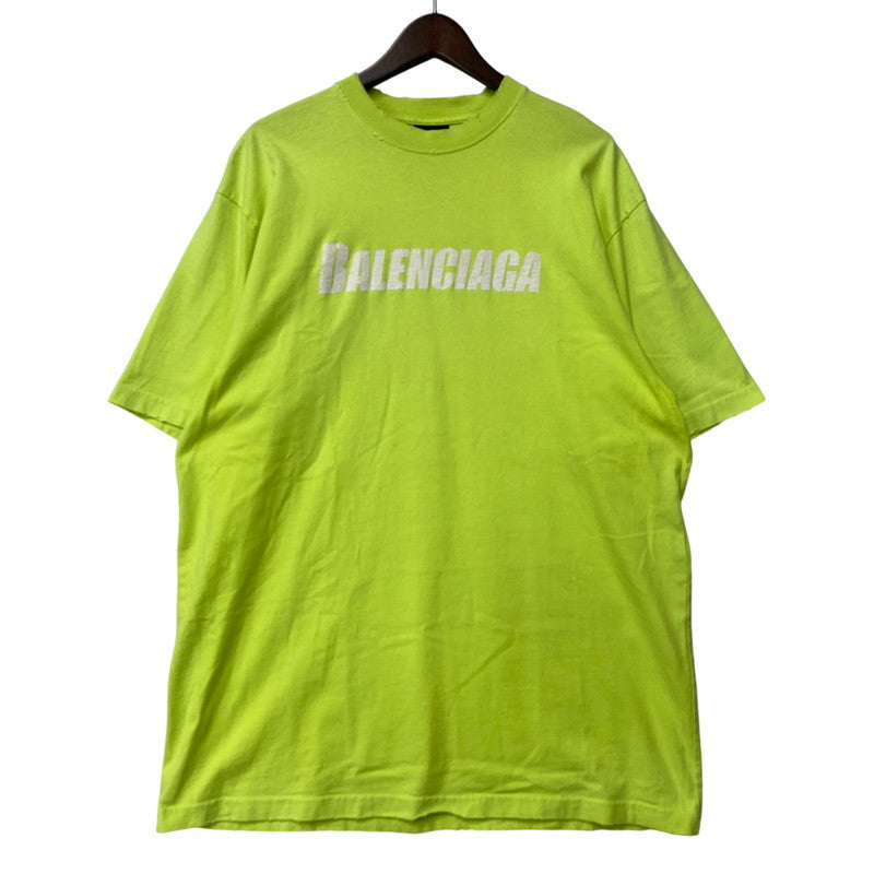 【中古品】【メンズ】 BALENCIAGA バレンシアガ KT93 651795 TNVL1 7805 デストロイ加工 BOXY-FIT TEE ボクシー フィット Tシャツ トップス 141-260426-kh-04-izu サイズ：XXS カラー：ライムイエロー 万代Net店