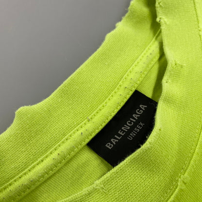 【中古品】【メンズ】 BALENCIAGA バレンシアガ KT93 651795 TNVL1 7805 デストロイ加工 BOXY-FIT TEE ボクシー フィット Tシャツ トップス 141-260426-kh-04-izu サイズ：XXS カラー：ライムイエロー 万代Net店