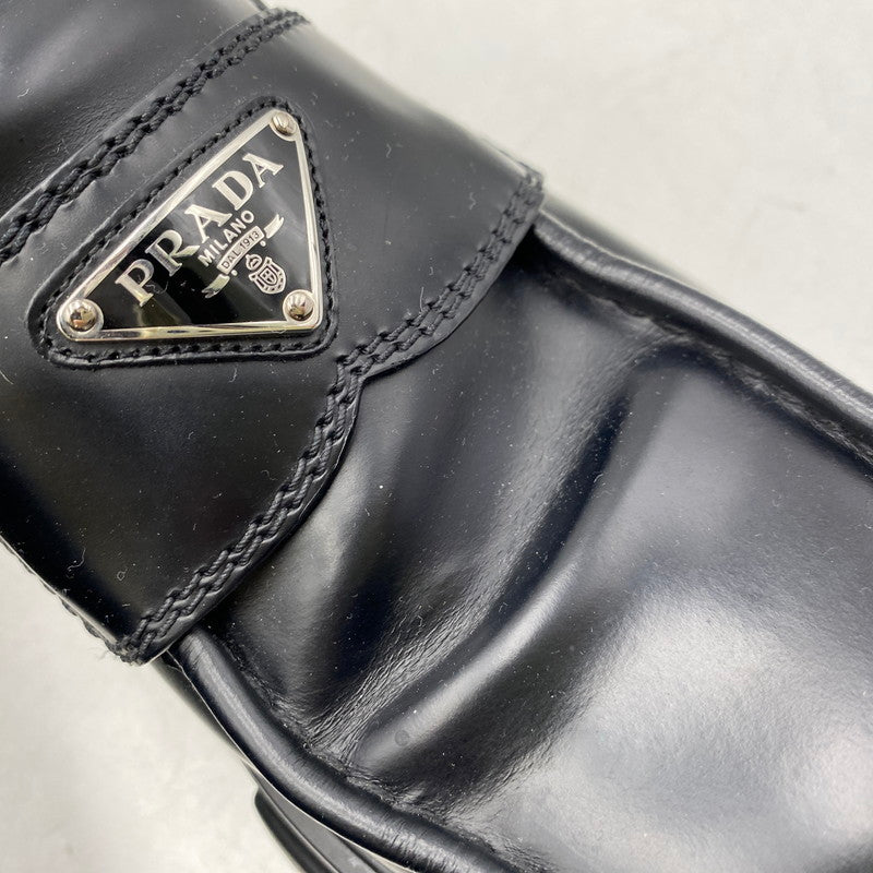 【中古品】【メンズ】 PRADA プラダ 2DE129 モノリス ブラッシュドレザー ローファー シューズ 靴 183-260426-as-03-izu サイズ：8 カラー：ブラック 万代Net店