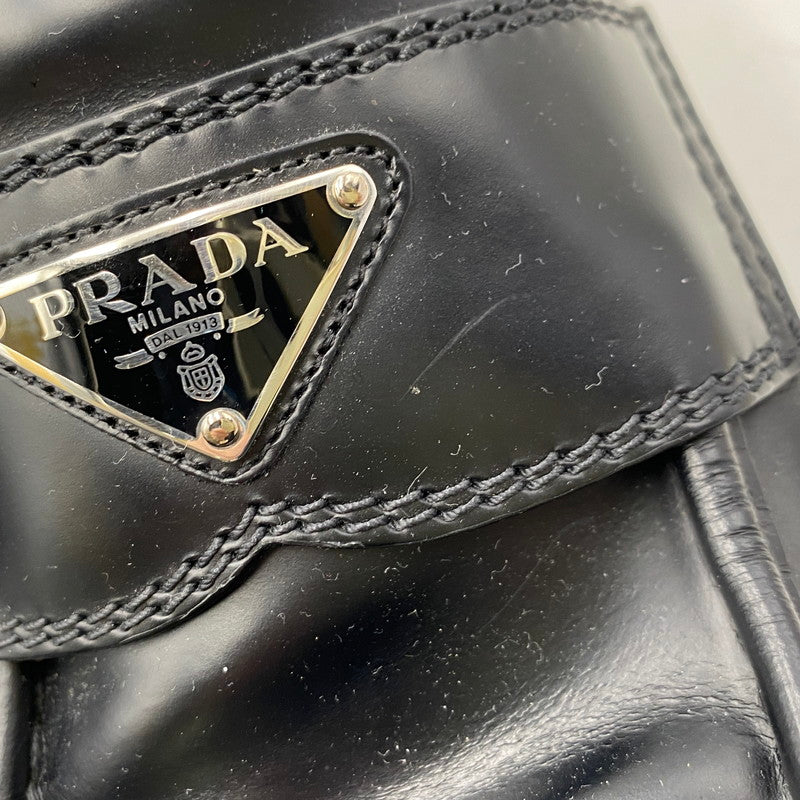 【中古品】【メンズ】 PRADA プラダ 2DE129 モノリス ブラッシュドレザー ローファー シューズ 靴 183-260426-as-03-izu サイズ：8 カラー：ブラック 万代Net店
