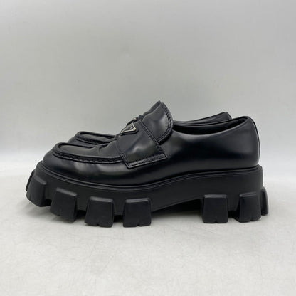 【中古品】【メンズ】 PRADA プラダ 2DE129 モノリス ブラッシュドレザー ローファー シューズ 靴 183-260426-as-03-izu サイズ：8 カラー：ブラック 万代Net店