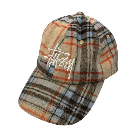 【中古品】【メンズ/レディース】 STUSSY ステューシー 131917 BIG LOGO PLAID LOW PRO CAP ビッグ ロゴ プレイド ロー プロ キャップ 帽子 185-260429-cs-12-izu サイズ：F カラー：マルチ 万代Net店