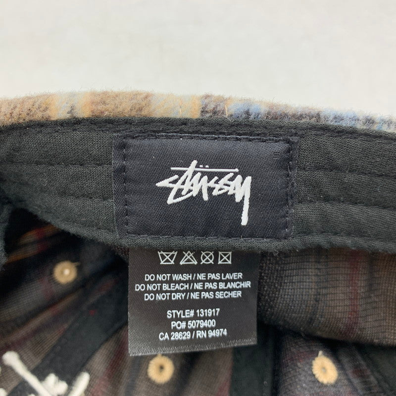 【中古品】【メンズ/レディース】 STUSSY ステューシー 131917 BIG LOGO PLAID LOW PRO CAP ビッグ ロゴ プレイド ロー プロ キャップ 帽子 185-260429-cs-12-izu サイズ：F カラー：マルチ 万代Net店
