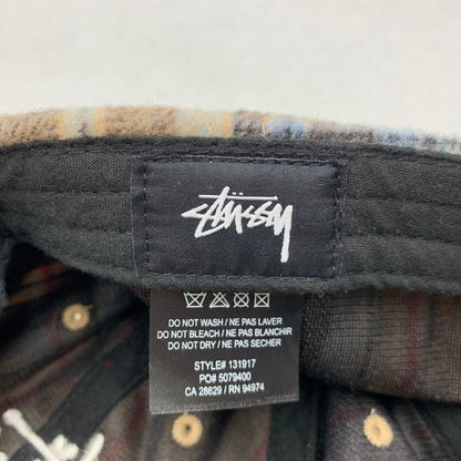 【中古品】【メンズ/レディース】 STUSSY ステューシー 131917 BIG LOGO PLAID LOW PRO CAP ビッグ ロゴ プレイド ロー プロ キャップ 帽子 185-260429-cs-12-izu サイズ：F カラー：マルチ 万代Net店