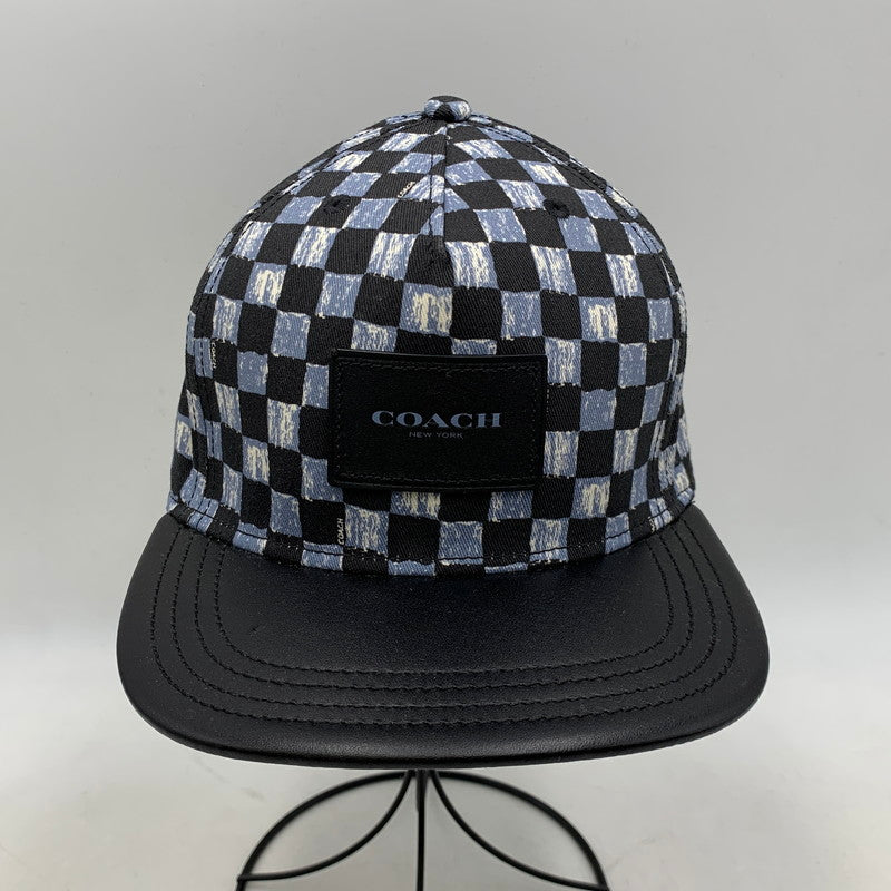 【中古品】【メンズ/レディース】 COACH コーチ F24298 BASEBALL CAP ベースボール キャップ 帽子 185-260429-cs-13-izu サイズ：O/S カラー：ブラック×ブルー 万代Net店