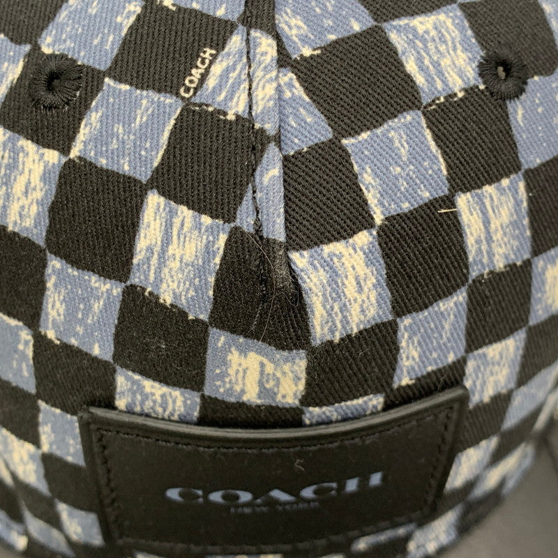 【中古品】【メンズ/レディース】 COACH コーチ F24298 BASEBALL CAP ベースボール キャップ 帽子 185-260429-cs-13-izu サイズ：O/S カラー：ブラック×ブルー 万代Net店