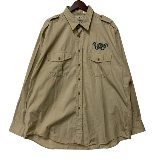 【中古品】【メンズ】 L.L.Bean エルエルビーン Q455 USA製 80’S SAFARI SHIRT サファリ シャツ トップス 長袖 146-260428-cs-17-izu サイズ：XL カラー：ベージュ 万代Net店