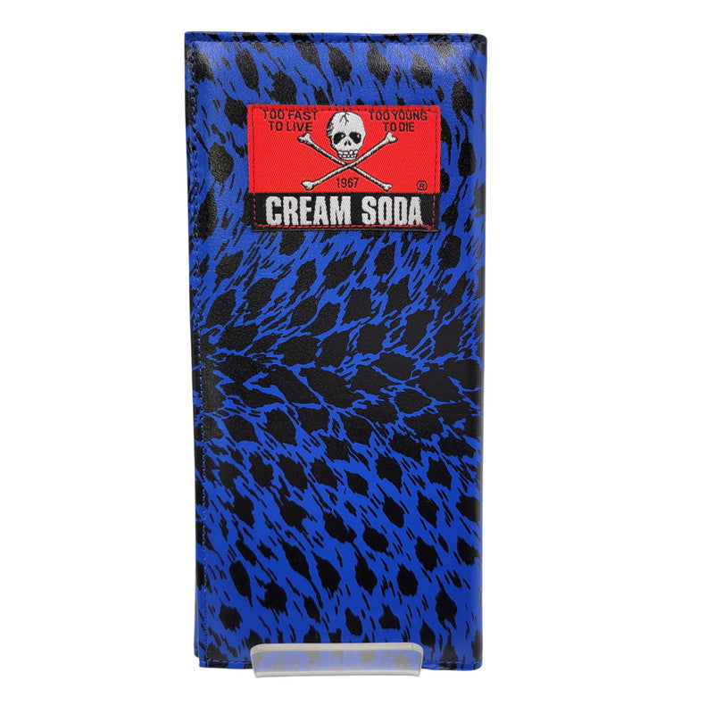 【中古品】【メンズ/レディース】 CREAM SODA クリームソーダ LONG WALLET LEOPARD ロングウォレット レオパード 財布 サイフ 200-260427-ay-03-izu カラー：ブルー 万代Net店