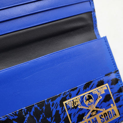 【中古品】【メンズ/レディース】 CREAM SODA クリームソーダ LONG WALLET LEOPARD ロングウォレット レオパード 財布 サイフ 200-260427-ay-03-izu カラー：ブルー 万代Net店