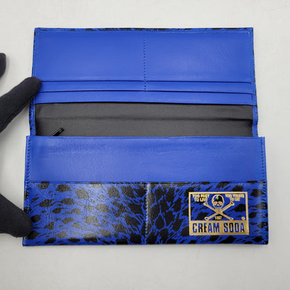 【中古品】【メンズ/レディース】 CREAM SODA クリームソーダ LONG WALLET LEOPARD ロングウォレット レオパード 財布 サイフ 200-260427-ay-03-izu カラー：ブルー 万代Net店