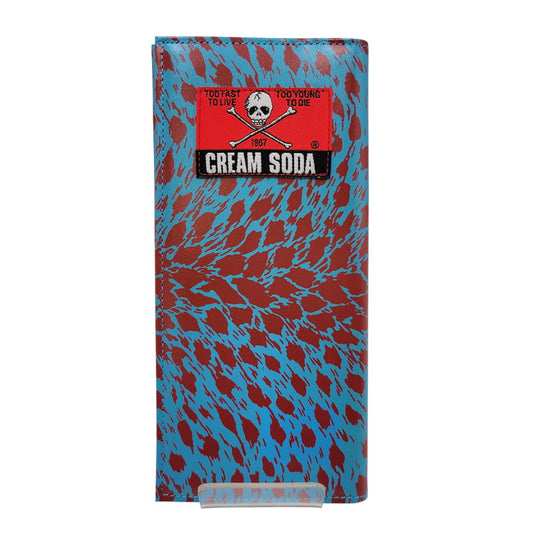 【中古品】【メンズ/レディース】 CREAM SODA クリームソーダ LONG WALLET LEOPARD ロングウォレット レオパード 財布 サイフ 200-260427-ay-02-izu カラー：ブルー 万代Net店