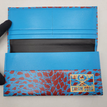 【中古品】【メンズ/レディース】 CREAM SODA クリームソーダ LONG WALLET LEOPARD ロングウォレット レオパード 財布 サイフ 200-260427-ay-02-izu カラー：ブルー 万代Net店