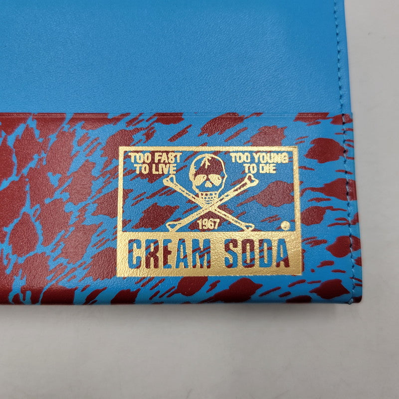 【中古品】【メンズ/レディース】 CREAM SODA クリームソーダ LONG WALLET LEOPARD ロングウォレット レオパード 財布 サイフ 200-260427-ay-02-izu カラー：ブルー 万代Net店