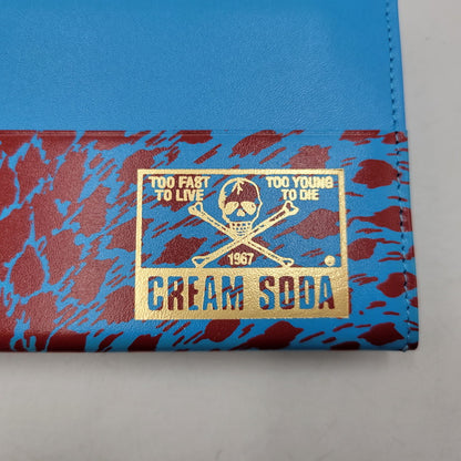 【中古品】【メンズ/レディース】 CREAM SODA クリームソーダ LONG WALLET LEOPARD ロングウォレット レオパード 財布 サイフ 200-260427-ay-02-izu カラー：ブルー 万代Net店