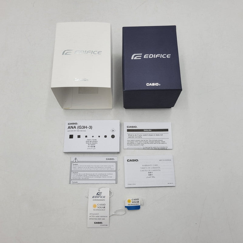 【中古品】【メンズ/レディース】 CASIO カシオ EDIFICE SOLAR POWERED CHRONOGRAPH EQS-920PB ソーラー パワー クロノグラフ クォーツ 腕時計 197-260427-ay-05-izu カラー：ブラック×レッド 万代Net店