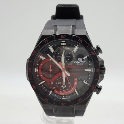 【中古品】【メンズ/レディース】 CASIO カシオ EDIFICE SOLAR POWERED CHRONOGRAPH EQS-920PB ソーラー パワー クロノグラフ クォーツ 腕時計 197-260427-ay-05-izu カラー：ブラック×レッド 万代Net店