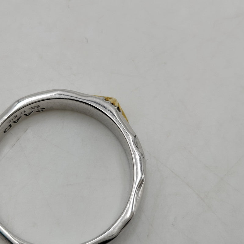 【中古品】【メンズ/レディース】 SAAD サード SUN SYMBOL RING RGP 85RM-K1817 サンシンボル リング タタキ K18 925 指輪 アクセサリー 191-260427-ay-04-izu サイズ：17号 カラー：シルバー 万代Net店