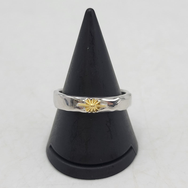 【中古品】【メンズ/レディース】 SAAD サード SUN SYMBOL RING RGP 85RM-K1817 サンシンボル リング タタキ K18 925 指輪 アクセサリー 191-260427-ay-04-izu サイズ：17号 カラー：シルバー 万代Net店