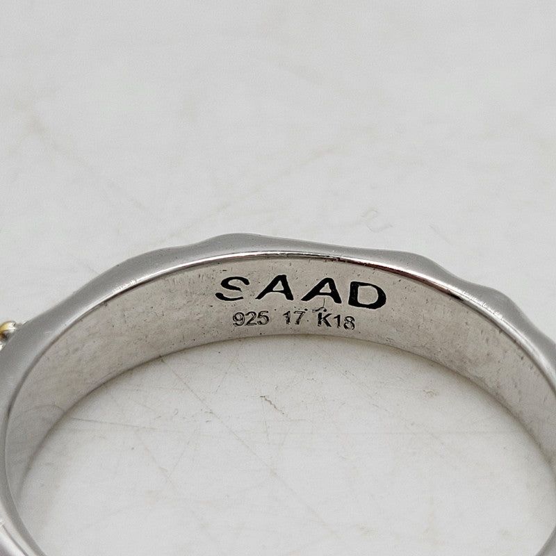 【中古品】【メンズ/レディース】 SAAD サード SUN SYMBOL RING RGP 85RM-K1817 サンシンボル リング タタキ K18 925 指輪 アクセサリー 191-260427-ay-04-izu サイズ：17号 カラー：シルバー 万代Net店
