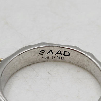 【中古品】【メンズ/レディース】 SAAD サード SUN SYMBOL RING RGP 85RM-K1817 サンシンボル リング タタキ K18 925 指輪 アクセサリー 191-260427-ay-04-izu サイズ：17号 カラー：シルバー 万代Net店