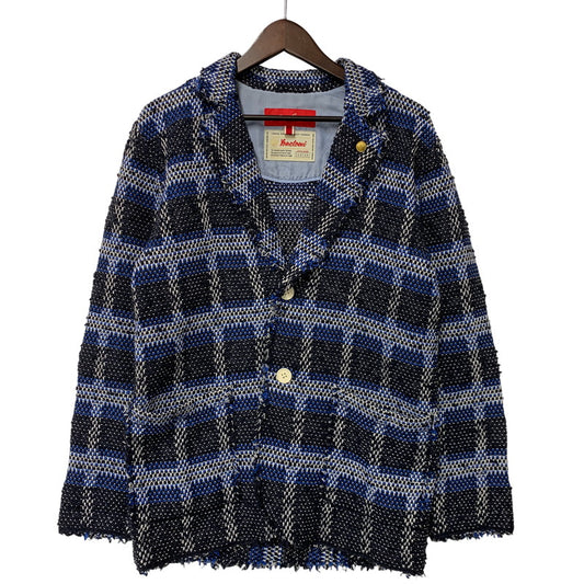 【中古品】【メンズ】 COOHEM コーヘン × YONETOMI ヨネトミ GENUINE KNIT TWEED TAILORED JACKET ニット ツイード テーラードジャケット アウター 147-260429-kh-03-izu サイズ：48 カラー：ブルー系 万代Net店