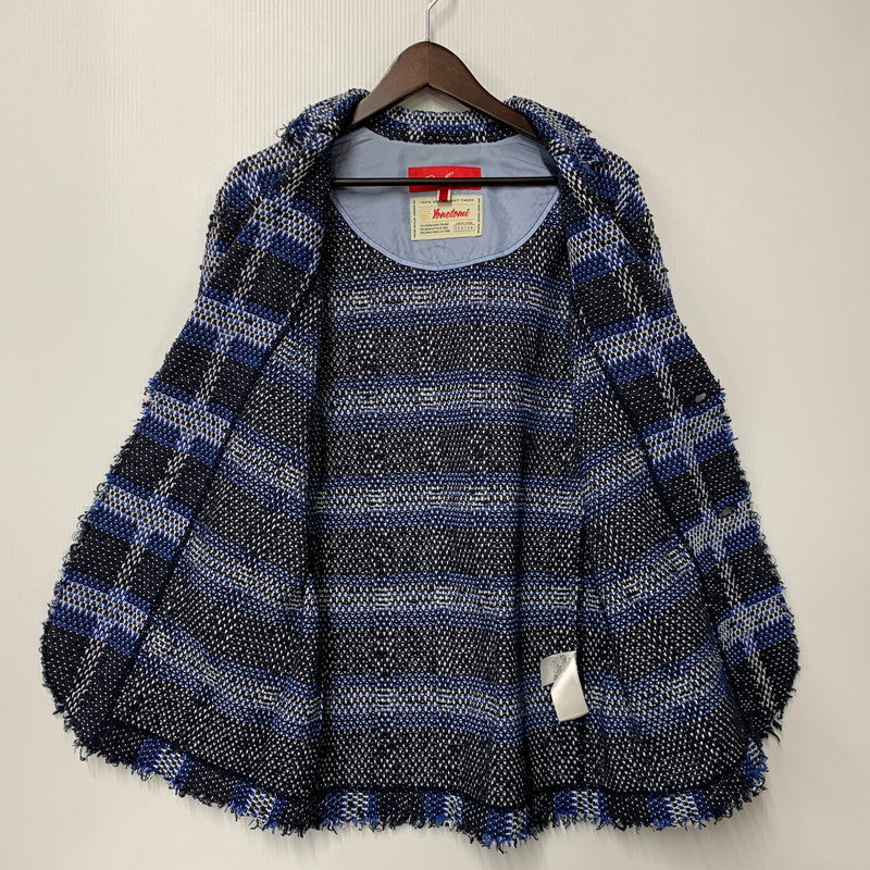 【中古品】【メンズ】 COOHEM コーヘン × YONETOMI ヨネトミ GENUINE KNIT TWEED TAILORED JACKET ニット ツイード テーラードジャケット アウター 147-260429-kh-03-izu サイズ：48 カラー：ブルー系 万代Net店